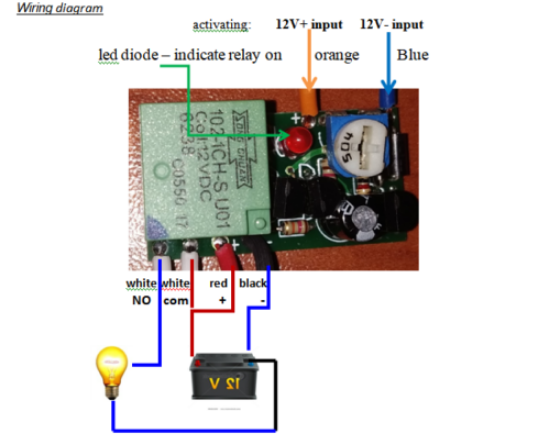 Picture of car timer switch time relay delay off car lights universal kit 1-720s 20A 12V