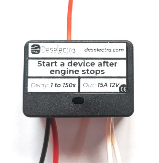 Picture of Car start a device after engine stop timer switch delay off 1-150s 12V 15A box